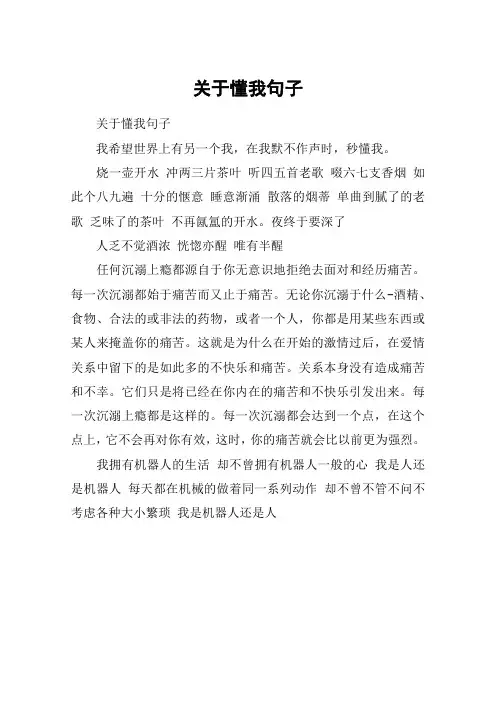 关于懂我句子