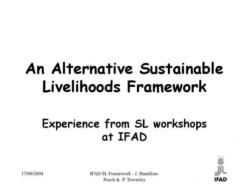 IFAD Sustainable Livelihoods Framework