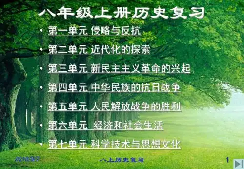 八年级历史上册复习资料