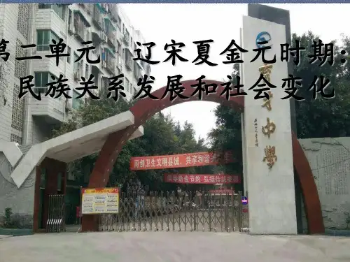 人教部编版七年级历史下册第二单元 辽宋夏金元时期：民族关系发展和社会变化 复习 ppt课件