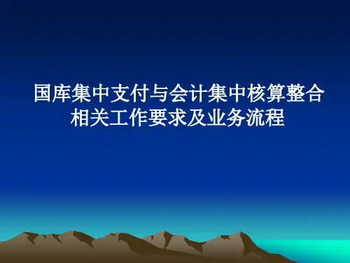5、国库集中支付相关工作要求及业务流程