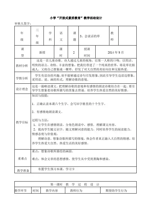 3、会说话的草