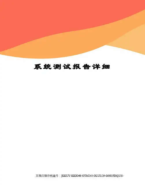 系统测试报告详细
