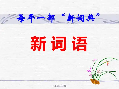每年一部“新词典” ——新词语 课件