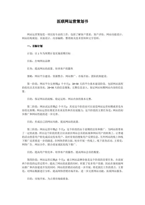 网站运营策划书