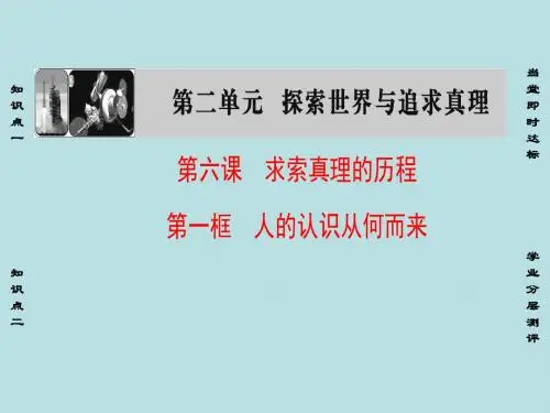 课堂新坐标2016_2017学年高中政治第2单元探索世界与追求真理第6课求索真理的历程第1框人的认识从何而来课件