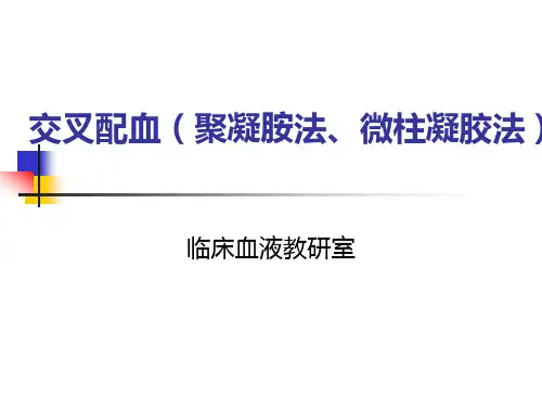 交叉配血(聚凝胺法、微柱凝胶法)