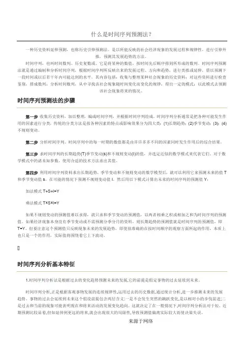 什么是时间序列预测法