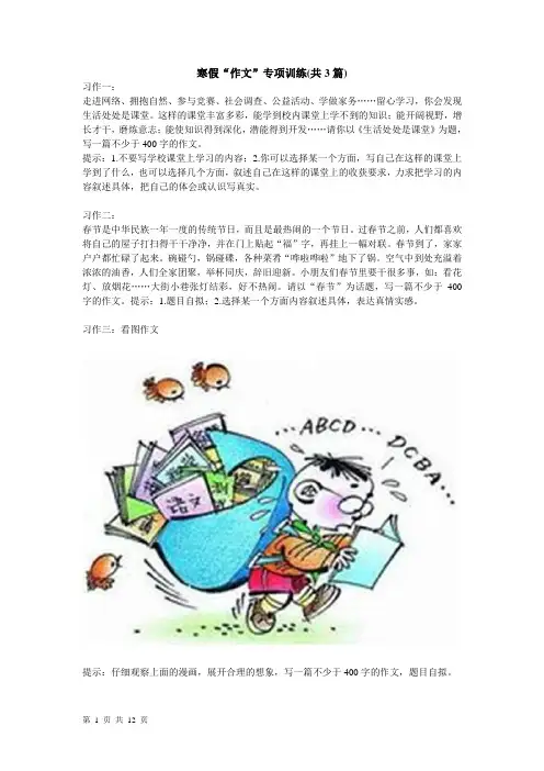 六年级寒假作业