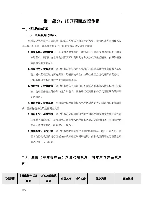 红酒庄园招商政策归纳.docx