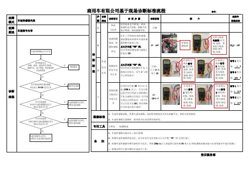 车速传感器诊断标准流程