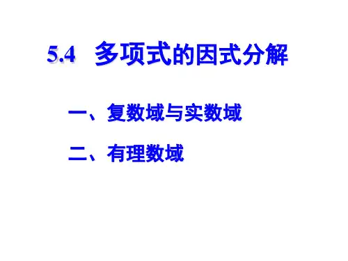 多项式的因式分解