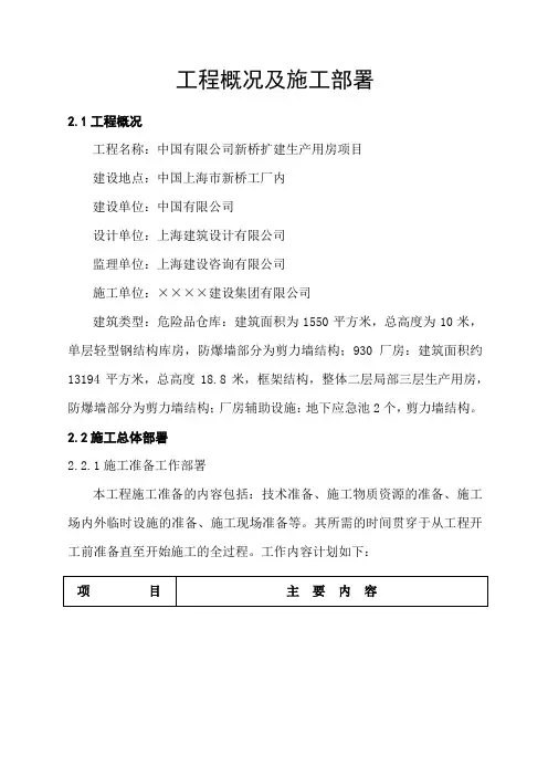 工程概况及施工部署