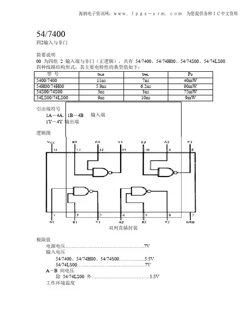 74HC00中文资料