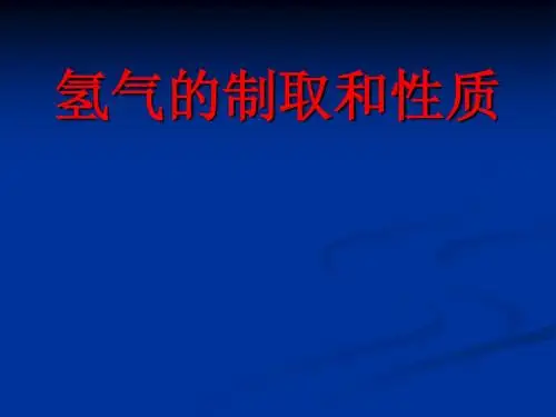 氢气的制取和性质