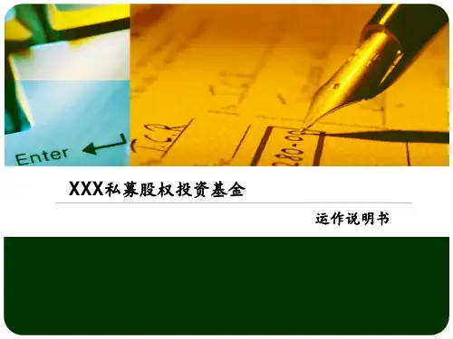 XXX私募股权投资基金运作说明书11