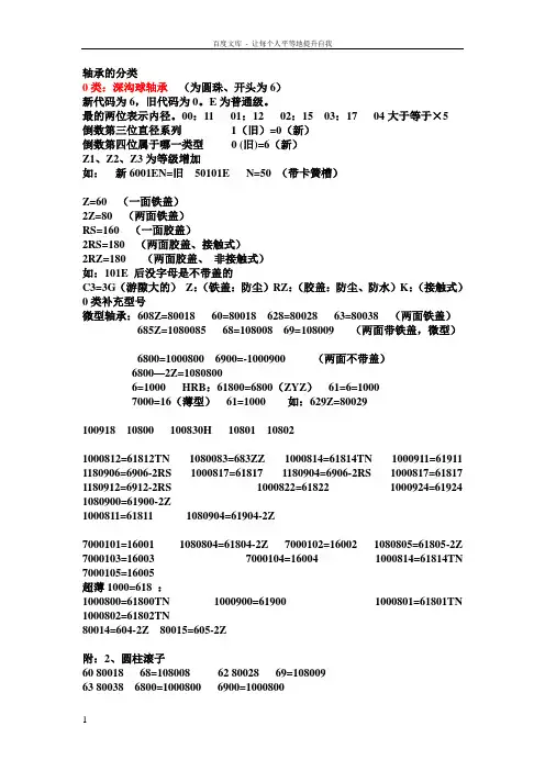 轴承的分类