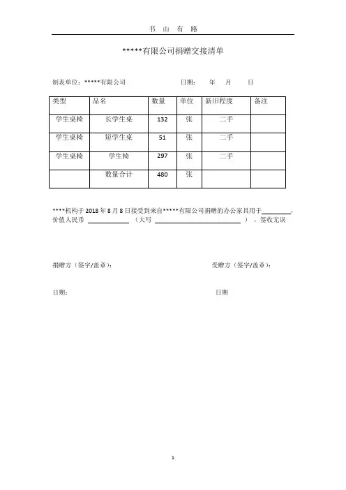 捐赠交接清单word.doc