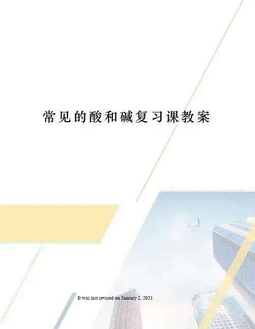 常见的酸和碱复习课教案