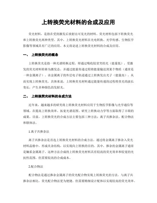 上转换荧光材料的合成及应用