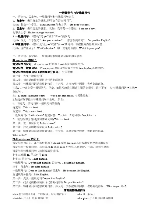 一般疑问句与特殊疑问句
