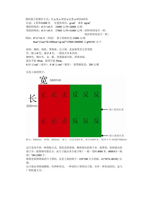 塑料算价方式
