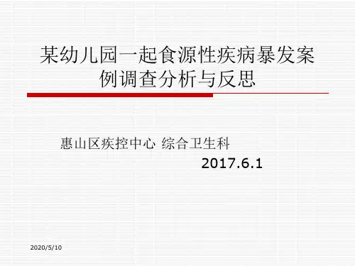 幼儿园疑似食物中毒案例分析讨论