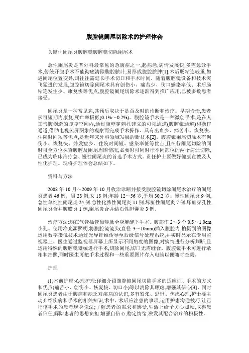 腹腔镜阑尾切除术的护理体会_0