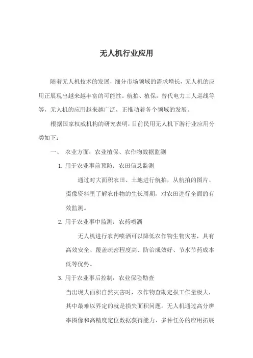 无人机行业应用分类