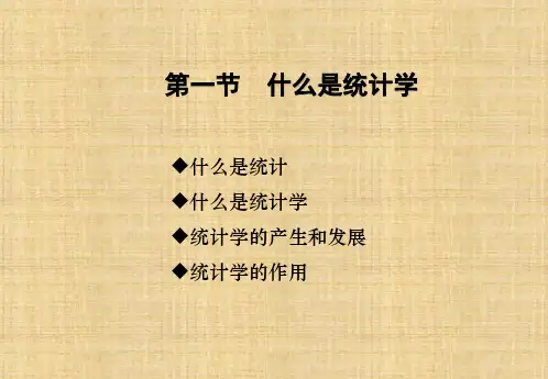 第一章  统计学基本问题  《统计学》PPT课件