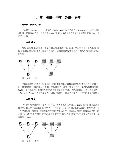 (完整word版)广播、组播、单播、多播、点播区别