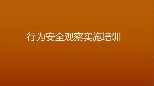 行为安全观察实施培训ppt