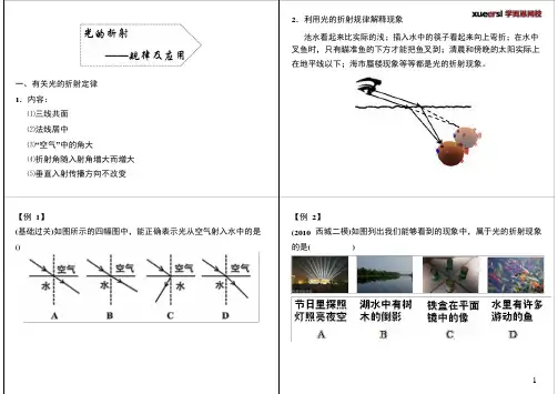 光的折射—规律及应用