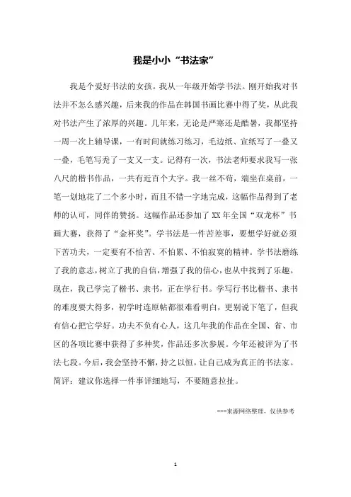 我是小小“书法家”
