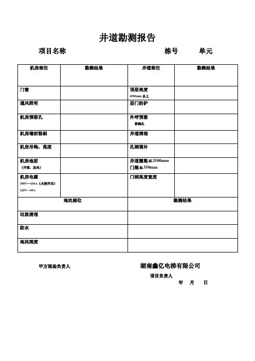 井道勘测报告