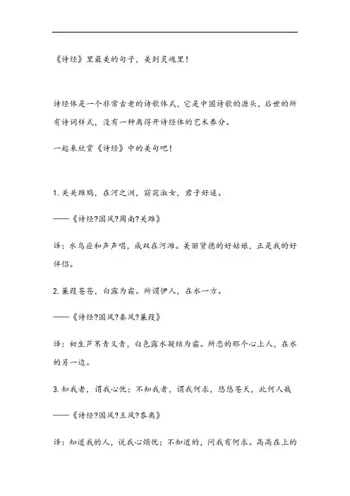 《诗经》里最美的句子