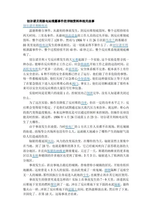 切尔诺贝利核电站泄露事件的教训