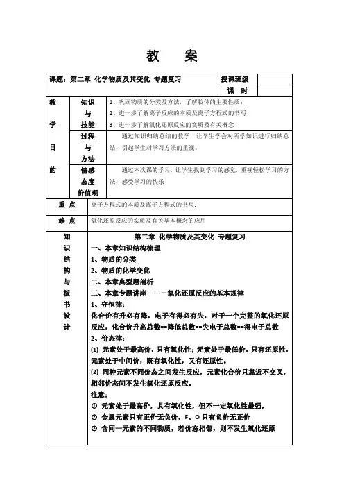 高一化学高一化学化学物质及其变化