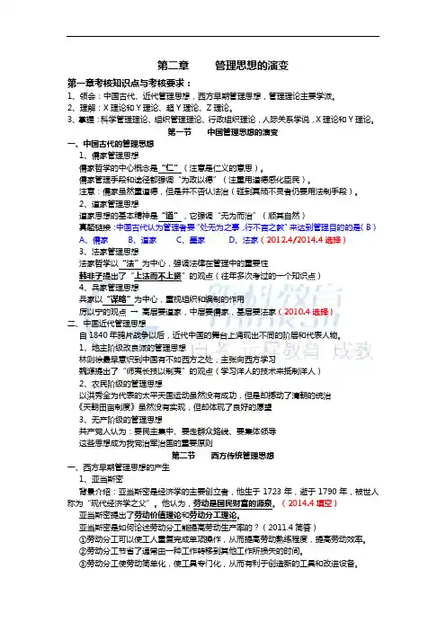 管理学基础第二章课堂笔记