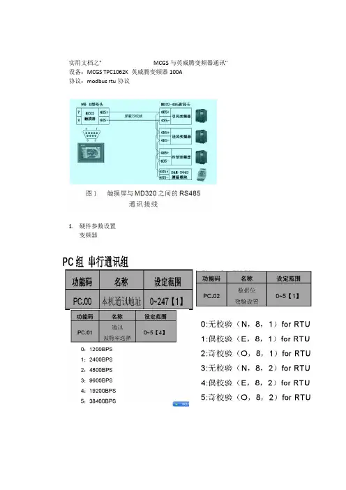实用文档之MCGS与变频器的MODBUSRTU通讯