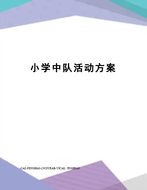 小学中队活动方案