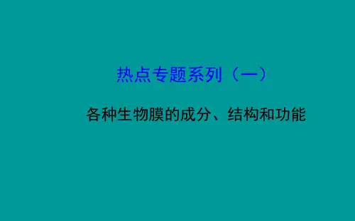 热点专题系列(一)各种生物膜的成分、结构和功能