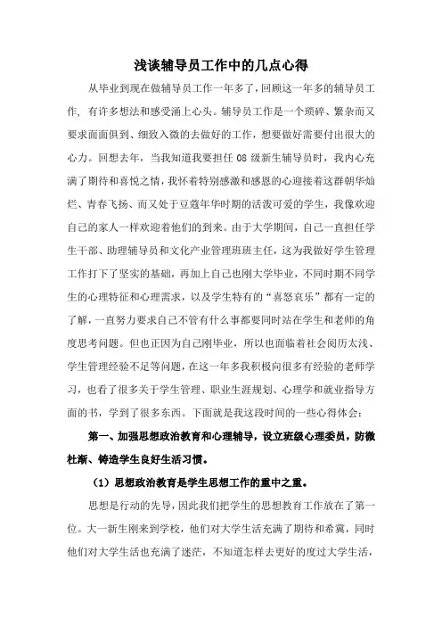 辅导员工作总结