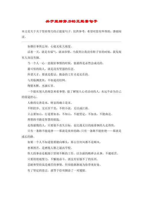 关于坚持努力的正能量句子_1