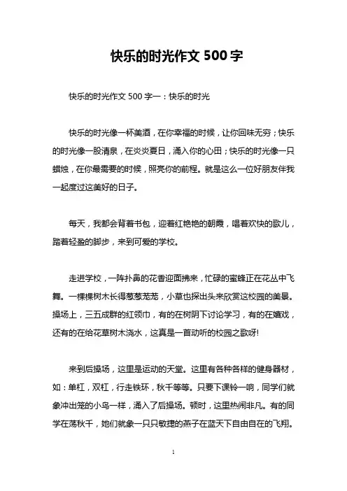 快乐的时光作文500字