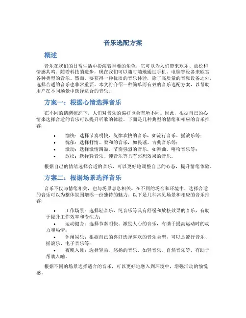 音乐选配方案