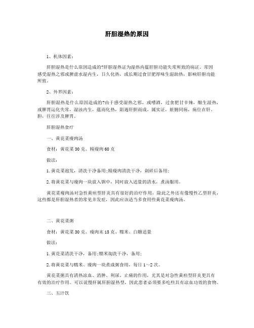 肝胆湿热的原因
