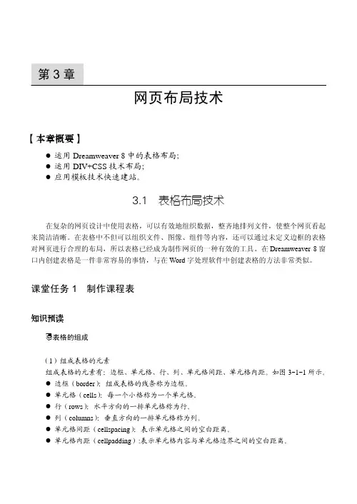 DW 网页布局