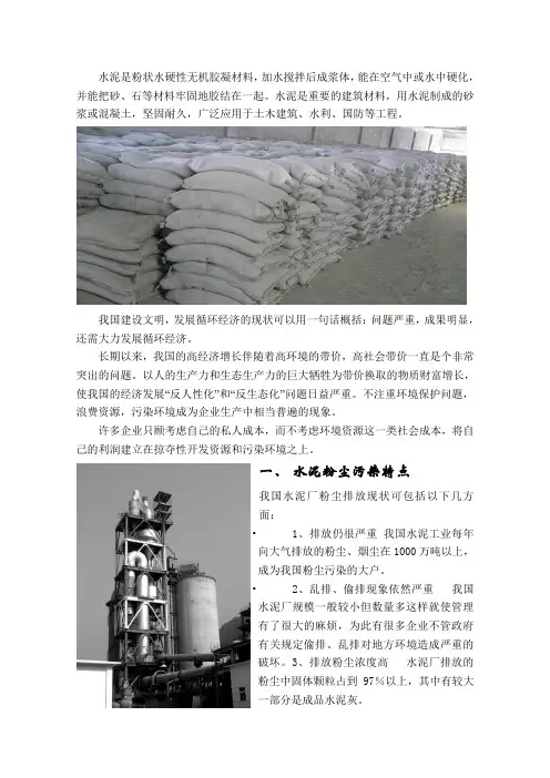 永安周边一些水泥厂污染情况的调查及对治理方案的探究