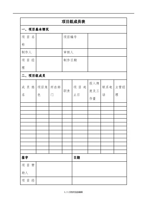 华为项目管理10大模板